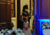 Bagpiper playing at a Wedding Reception