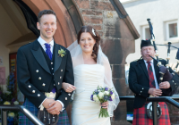 Bagpiper at a Wedding